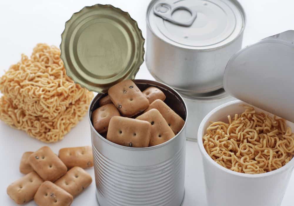 canned and long life food items