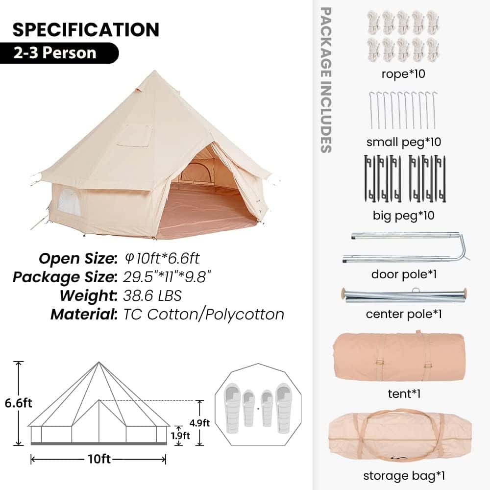 MC Canvas Tent Bell Tent Yurt specs