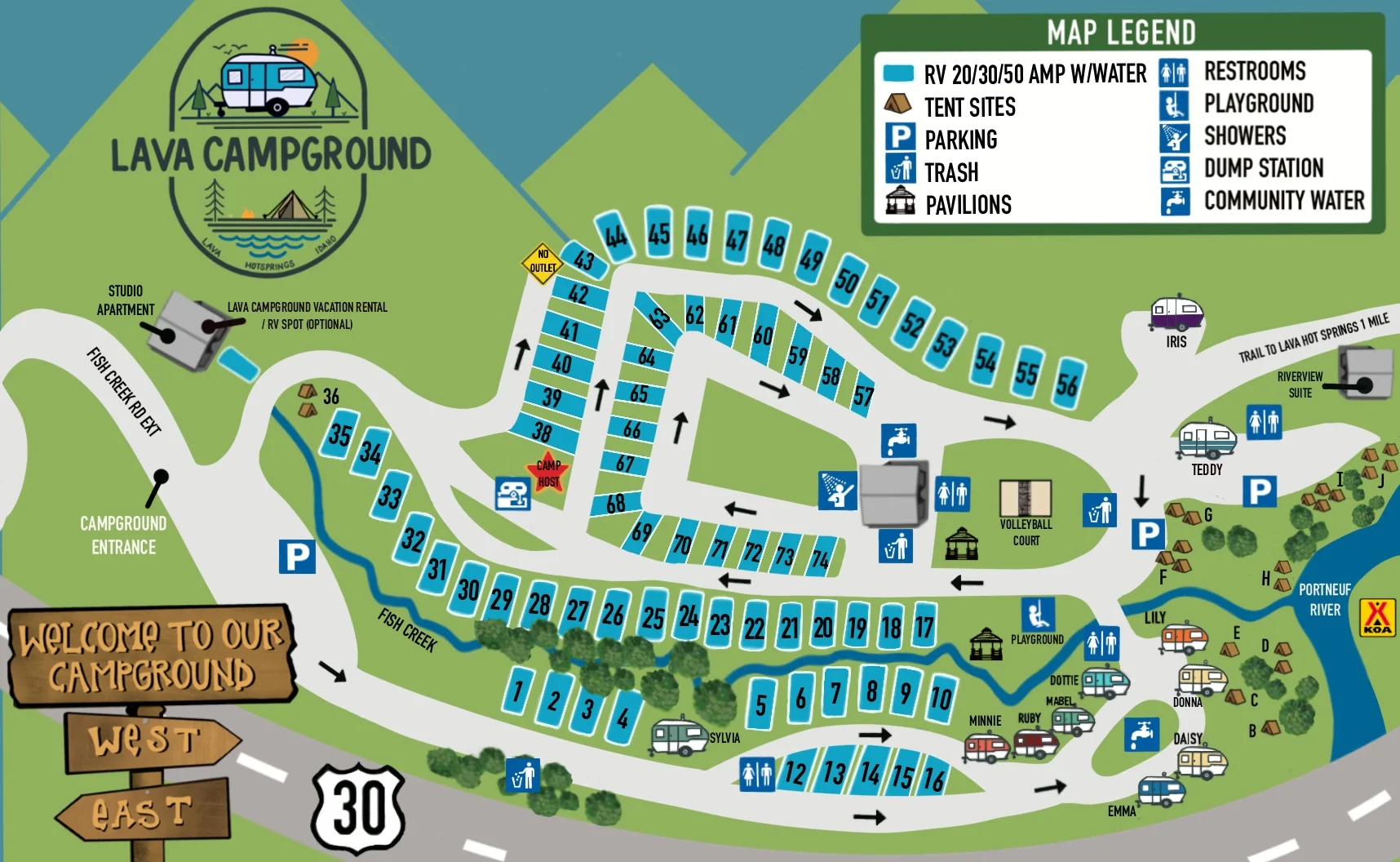 Lava Campground Map