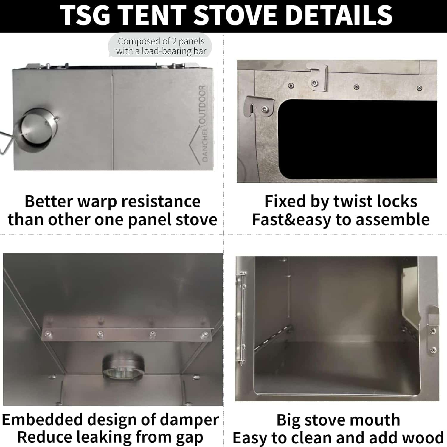 Tent Wood Stove with Glass,Portable Small Hot Tent Stove Wood Burning