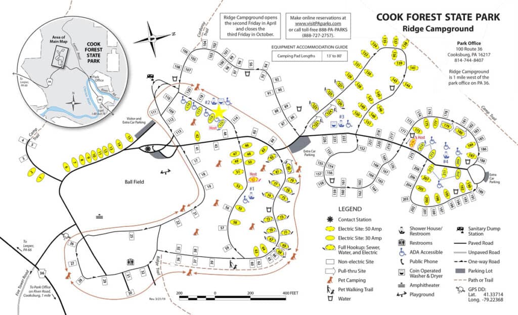 Cooks Forest Campgrounds map