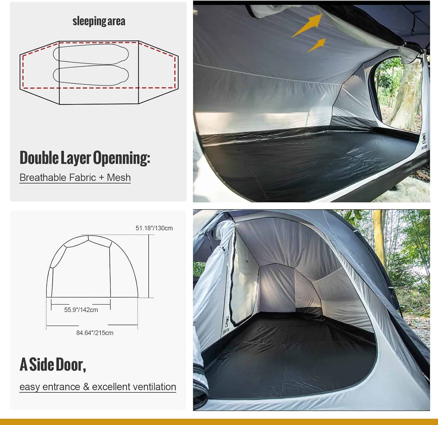 OneTigris COMETA Camping Tent inside