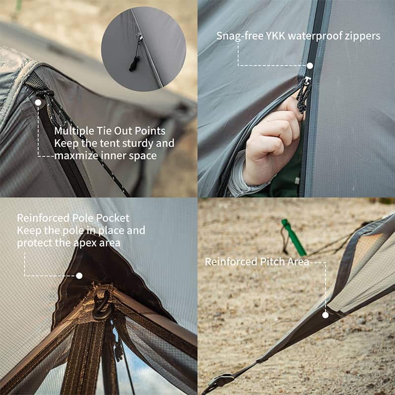 OneTigris Mountain Ridge Camping Tent features